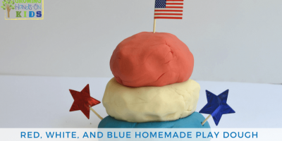 Red, White, and Blue Homemade Play Dough