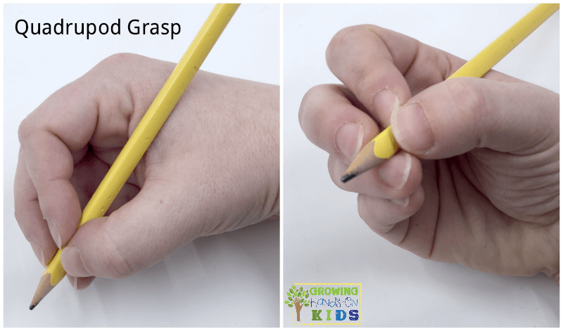 Quadrupod grasp for pencil grasp development. efficient grasp for handwriting.