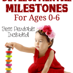 Fine motor developmental milestones for ages 0-6.