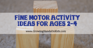 Fine motor activity ideas for toddlers and preschoolers ages 2-4.