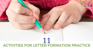 11 activities for letter formation practice at home.