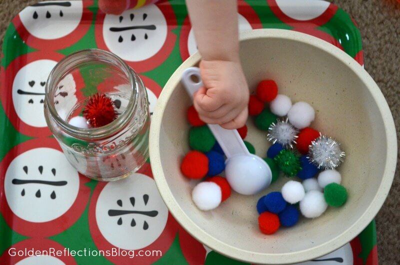 Pre-writing Activities for Kids - Pom Pom Task Tray 