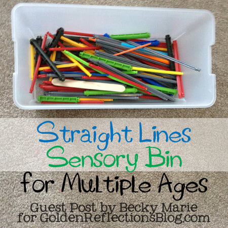 Straight Lines Sensory Bin for Multiple Ages