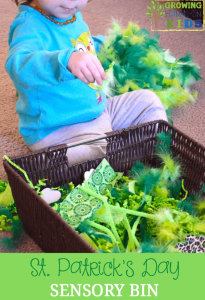 A fun St. Patrick's Day sensory bin for toddlers and preschoolers.