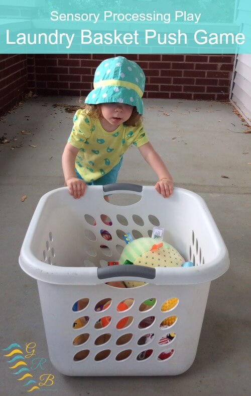 Sensory Processing Play: Laundry Basket Push Game