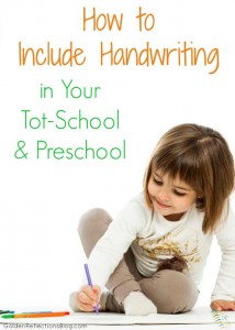 Not sure how to include handwriting skills with your toddler or preschooler? Get hands-on ideas that are fun! | www.GoldenReflectionsBlog.com