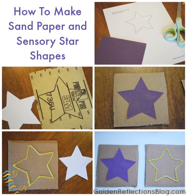 Montessori Homeschool for Toddlers - Sand Paper And Sensory Star Shapes