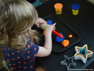 Montessori Homeschool for Toddlers - Star Themed Play Dough Tray