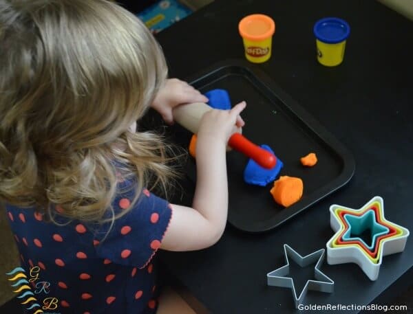 Montessori Homeschool for Toddlers - Star Themed Play Dough Tray 