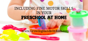 Including fine motor skills in your homeschool preschool and tot-school at home.