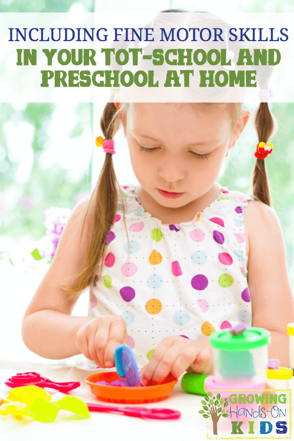 Including fine motor skills in your homeschool preschool and tot-school at home. 