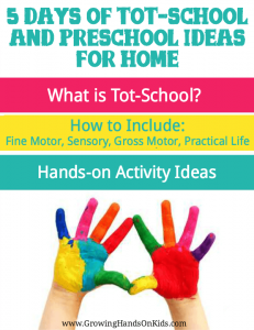 5 Days of tot-school and preschool ideas for home, homeschooling littles.