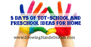 5 Days of tot-school and preschool ideas for home, homeschooling littles.