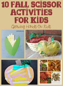 10 fall activities for scissor skills practice for kids.