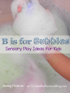 A really fun bubble sensory play ideas for your kids. www.GoldenReflectionsBlog.com