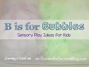 A really fun bubble sensory play ideas for your kids. www.GoldenReflectionsBlog.com