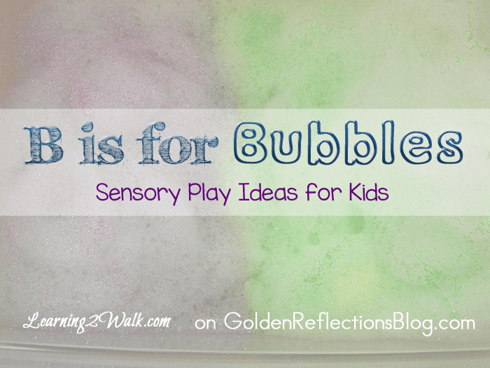 A really fun bubble sensory play ideas for your kids. www.GoldenReflectionsBlog.com