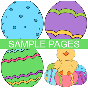 sample pages of free printable easter play dough mats
