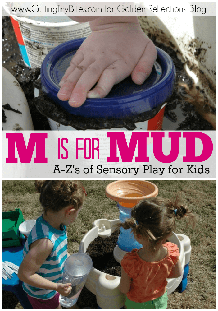 Mud sensory play ideas for kids. ww.GoldenReflectionsBlog.com