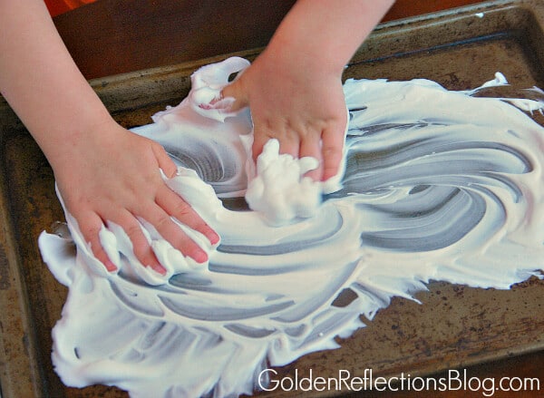 shaving cream sensory play for preschoolers