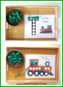 train pom pom transfer tot tray