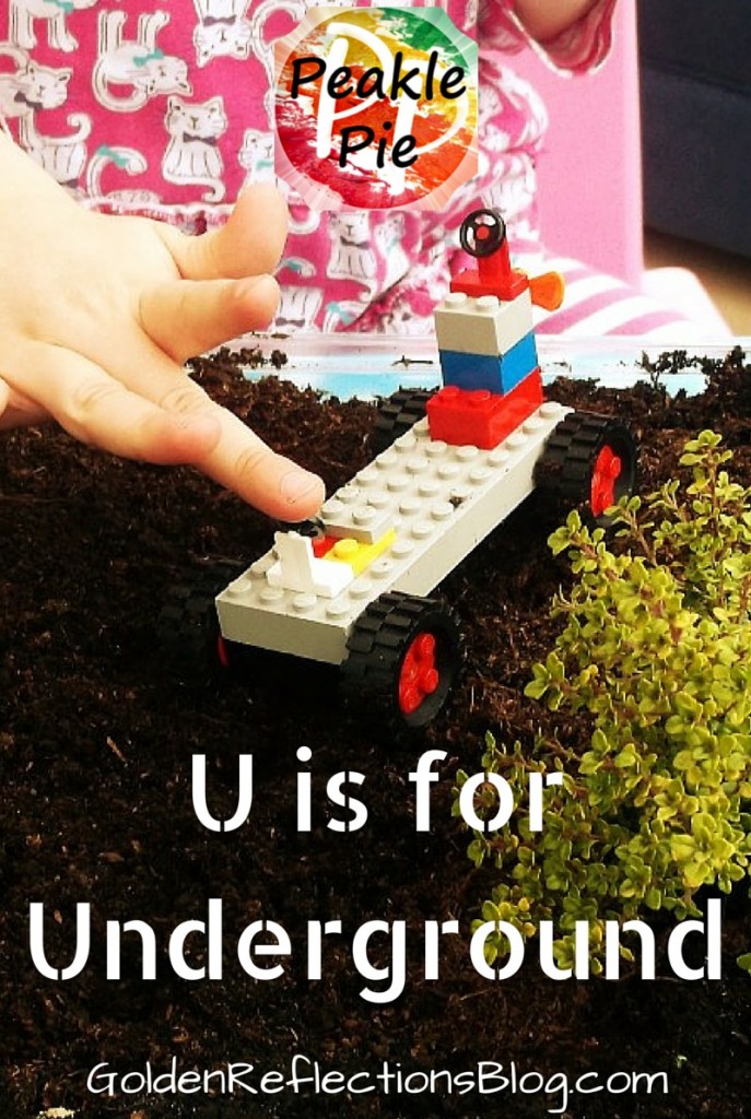 Underground sensory play ideas. www.GoldenReflectionsBlog.com