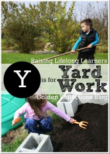 Yard work sensory play ideas, perfect for proprioception input. www.GoldenReflectionsBlog.com