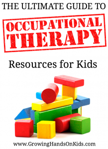 A huge list of Occupational Therapy resources for kids, perfect for parents and therapists. www.GoldenReflectionsBlog.com