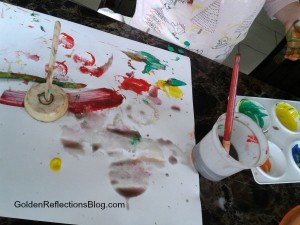 vegetable painting sensory play fun