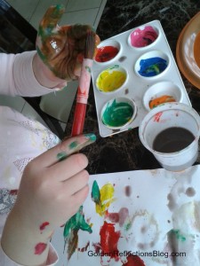 vegetable painting sensory play fun