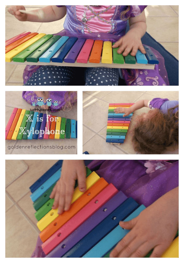 Xylophone sensory play ideas for kids. www.GoldenReflectionsBlog.com