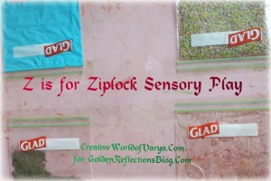 Ziplock sensory play ideas for kids. www.GoldenReflectionsBlog.com