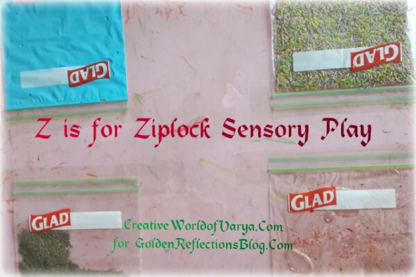 Ziplock sensory play ideas for kids. www.GoldenReflectionsBlog.com