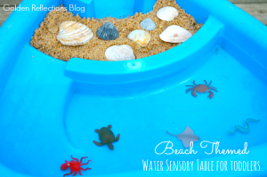 Beach themed water sensory table for toddlers