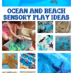 Some of the best ocean and beach themed sensory play ideas for kids from kid bloggers. www.GoldenReflectionsBlog.com