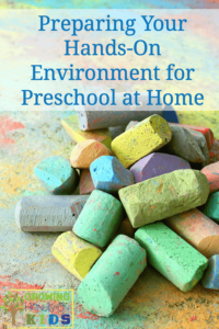 Tips from a homeschool mom and therapist for preparing your hands-on environment for preschool at home.
