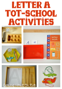 Letter A tot-school activity ideas for ages 3-4.