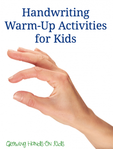 Shoulder and finger handwriting warm up activities for kids.