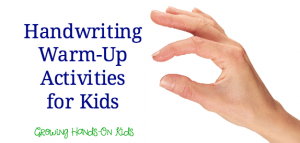 Shoulder and finger handwriting warm up activities for kids.