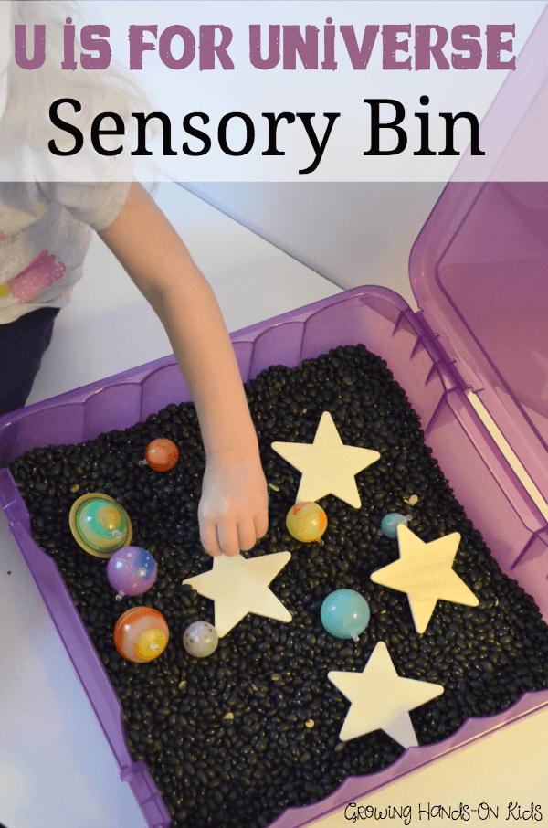 U is for Universe Sensory Bin