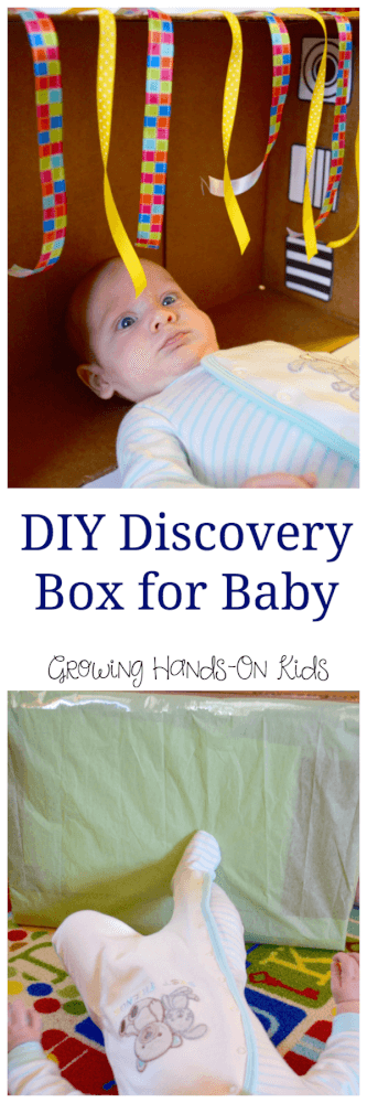 DIY Discovery box for baby, great sensory play for babies.