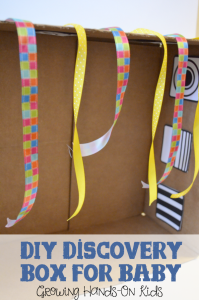 DIY Discovery box for baby, the perfect sensory play activity for babies.