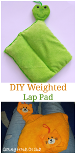 How to make a DIY weighted lap pad for sensory seeking kids.