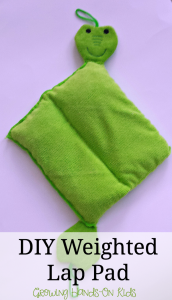 DIY weighted lap pad for sensory seeking kids.