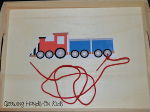 Letter T Activities, train lacing card.