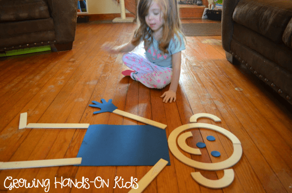 Mat Man activity for letter M activities for letter of the week tot-school, ages 3-4. 