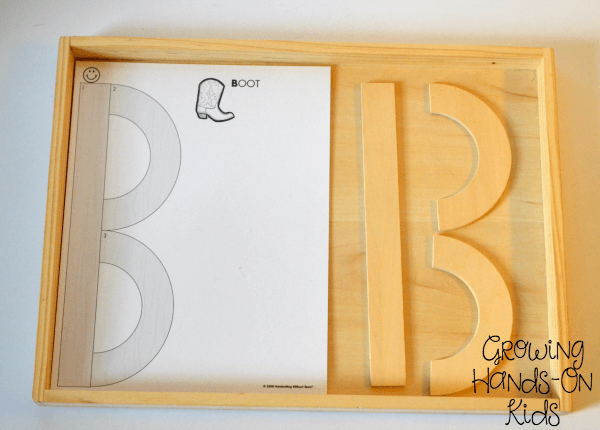 Capital letter B tray. 