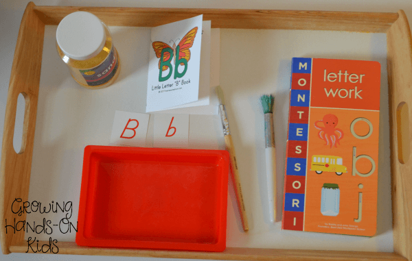 Sand tray writing center. 