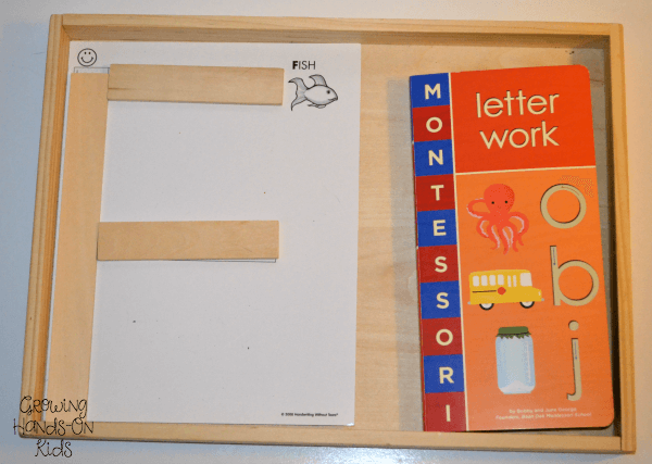 Letter F Prewriting Task tray.