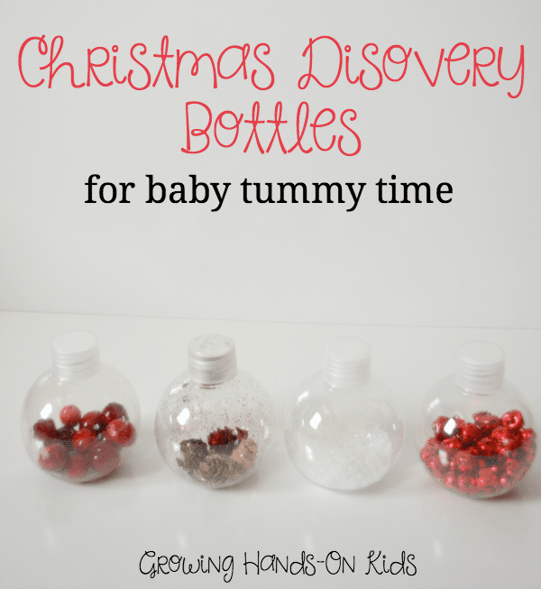 Christmas Discovery Bottles for Baby Tummy Time